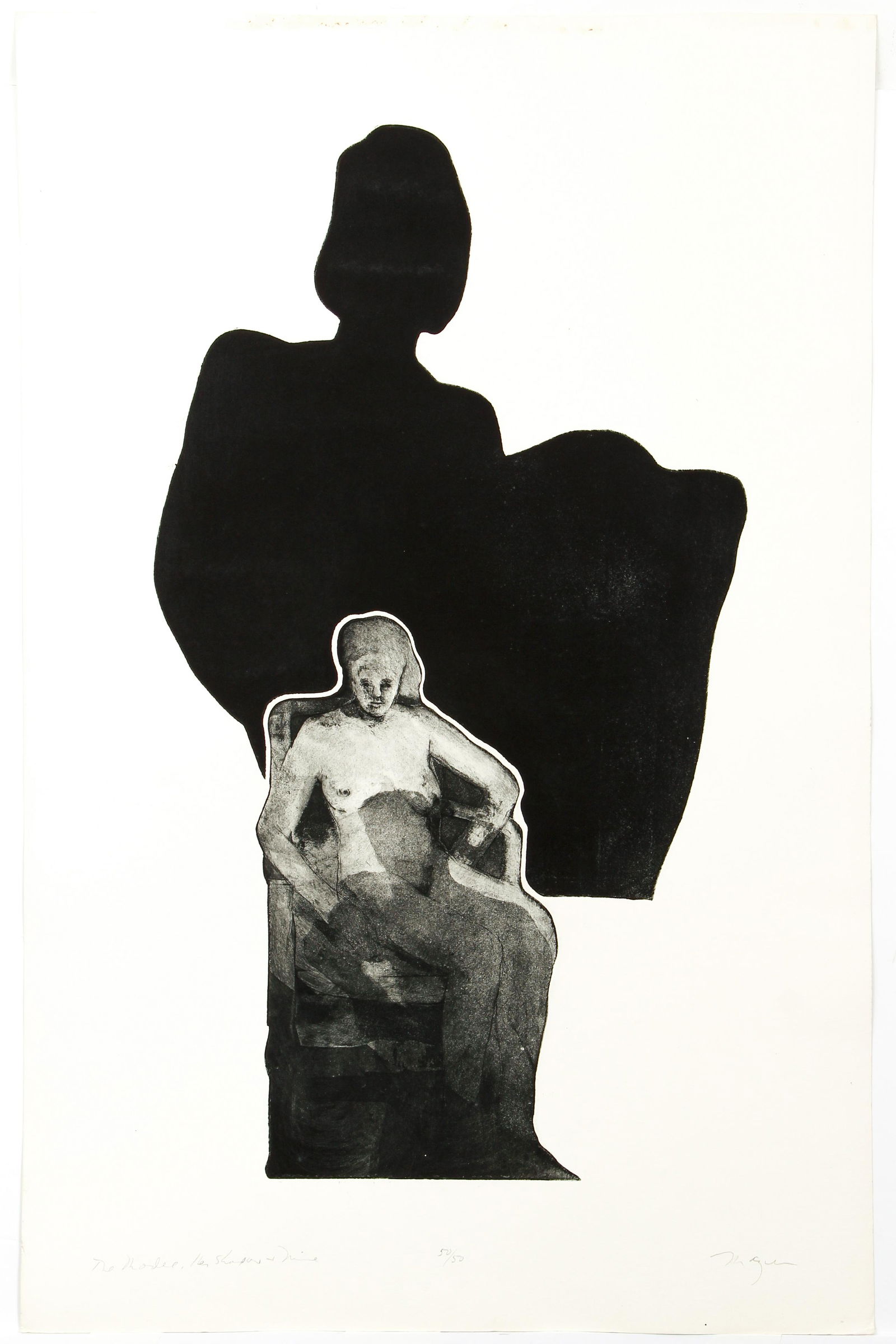 Pair of Michael Mazur etchings The Model Artist Signed: Mazur, Michael (American, 1935-2009), Pair of prints: The Model Her Shadow and Mine and Dyptych The Artist, 1968, etching on heavy paper, signed, titled and numbered 50/50 and 40/50 in pencil at botto