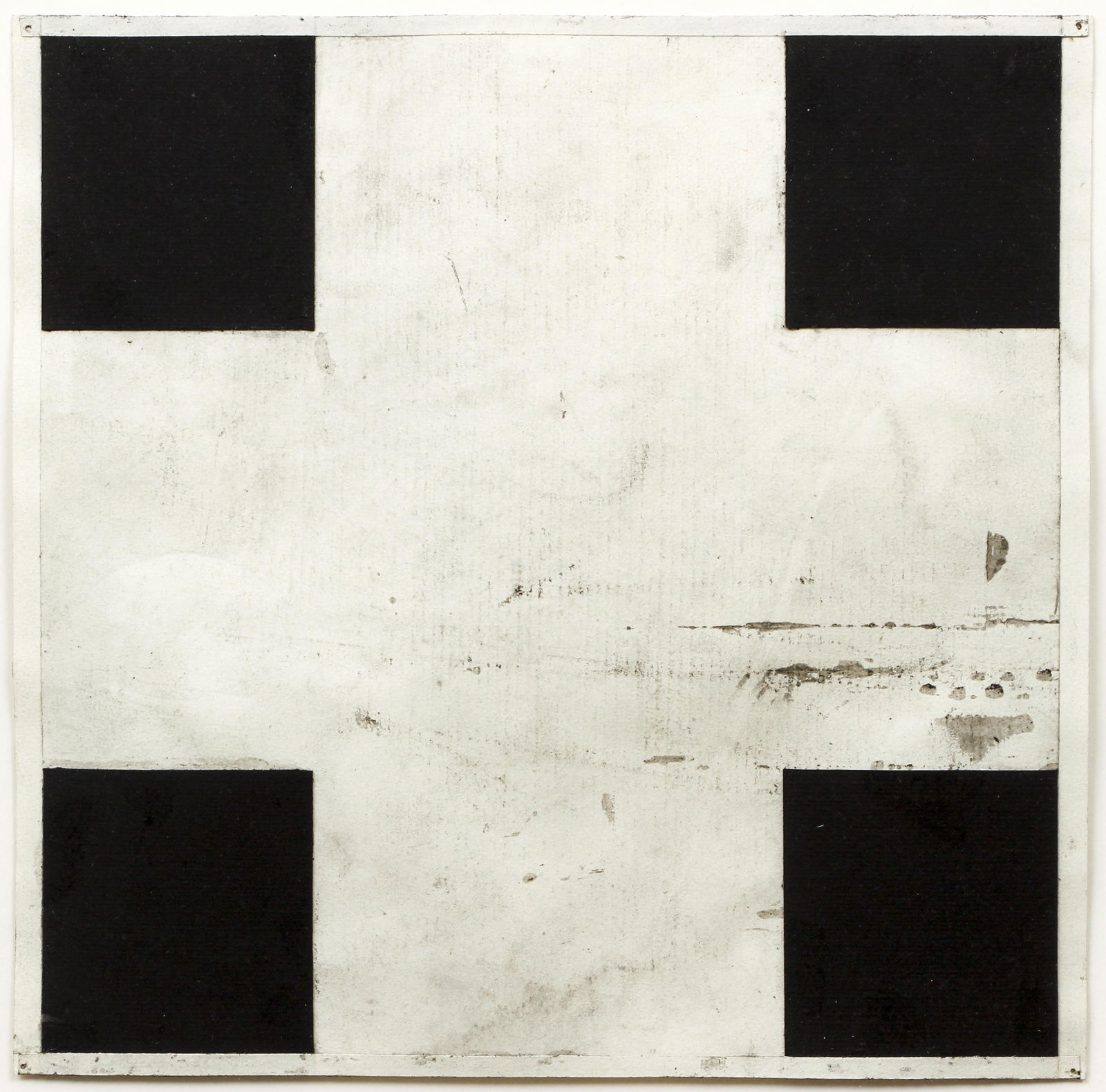 Carol Seborovski Black Squares Collage: Seborovski, Carol (American, b. 1960 ), Black Squares-White Cross, 1987, collaged paper, 10 x 10 inches, apparently unsigned, framed in a bleached maple frame measuring 13 x 13 inches. Provenance: Lor
