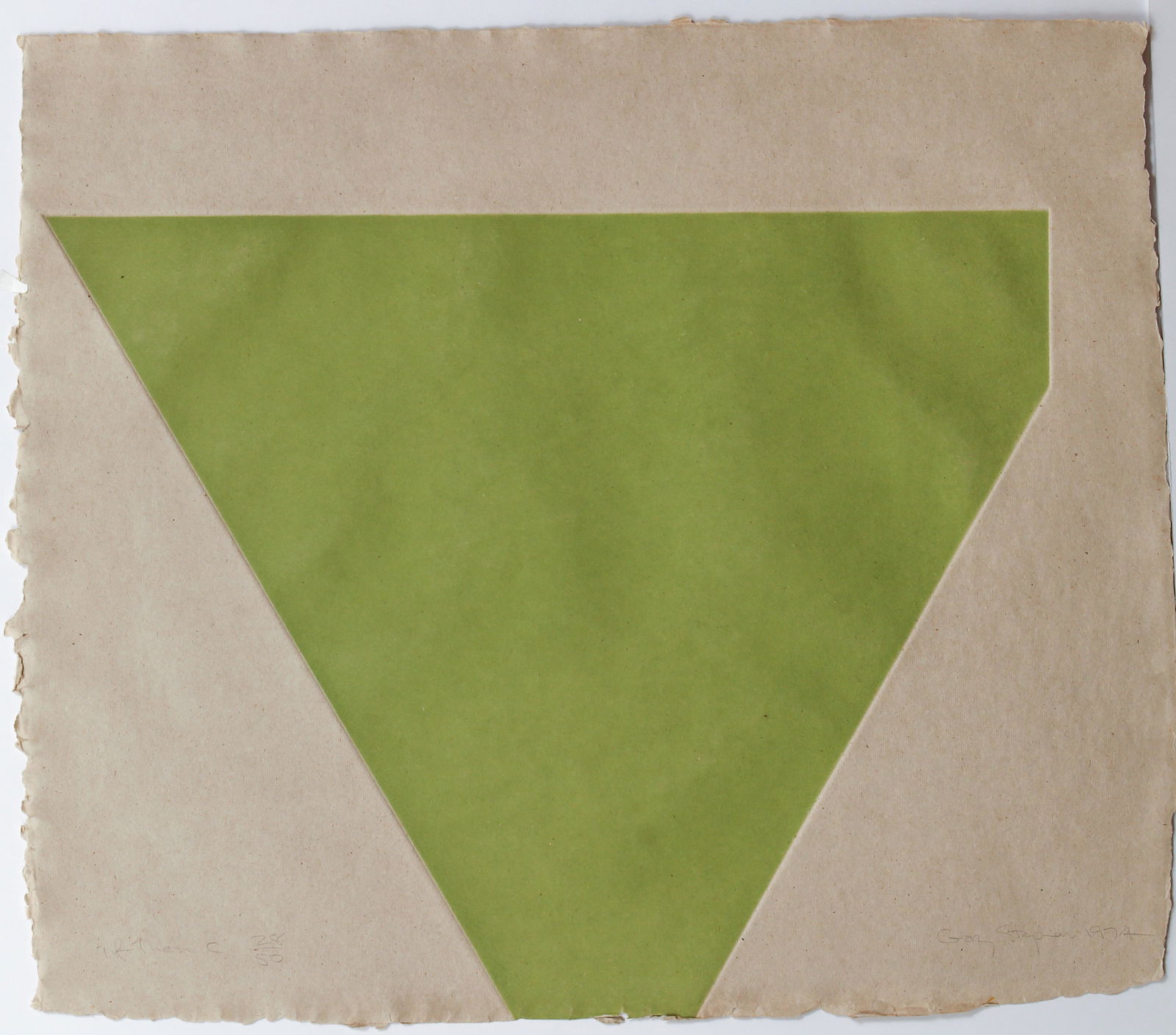 Gary Stephan color aquatint If Then D: Stephen, Gary (American, born 1942), If Then C, 1974, color aquatint printed on tan hand made paper, signed, titled, dated and numbered 28/50, image 19.75 x 25 inches, sheet size 25 x 29 inches.