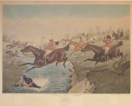 The Grand Leicestershire Fox Hunt after Alken Jun.: Artist: Alken Jr., After Samuel (1784-1825); Engraved by Hunt Title: The Grand Leicestershire Fox Hunt, The Fox Chase Date: 1839 Medium: engraving with period hand coloring Dimensions: 17 x 21.25 i