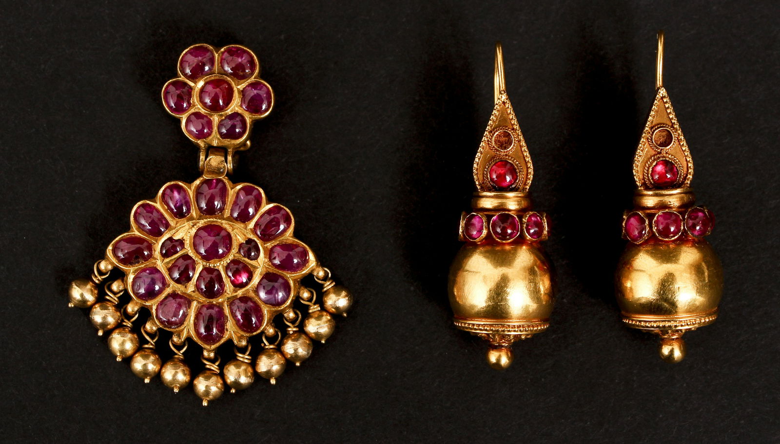 Gold and Ruby Indian and Etruscan Revival Jewelry (1 of 6)
