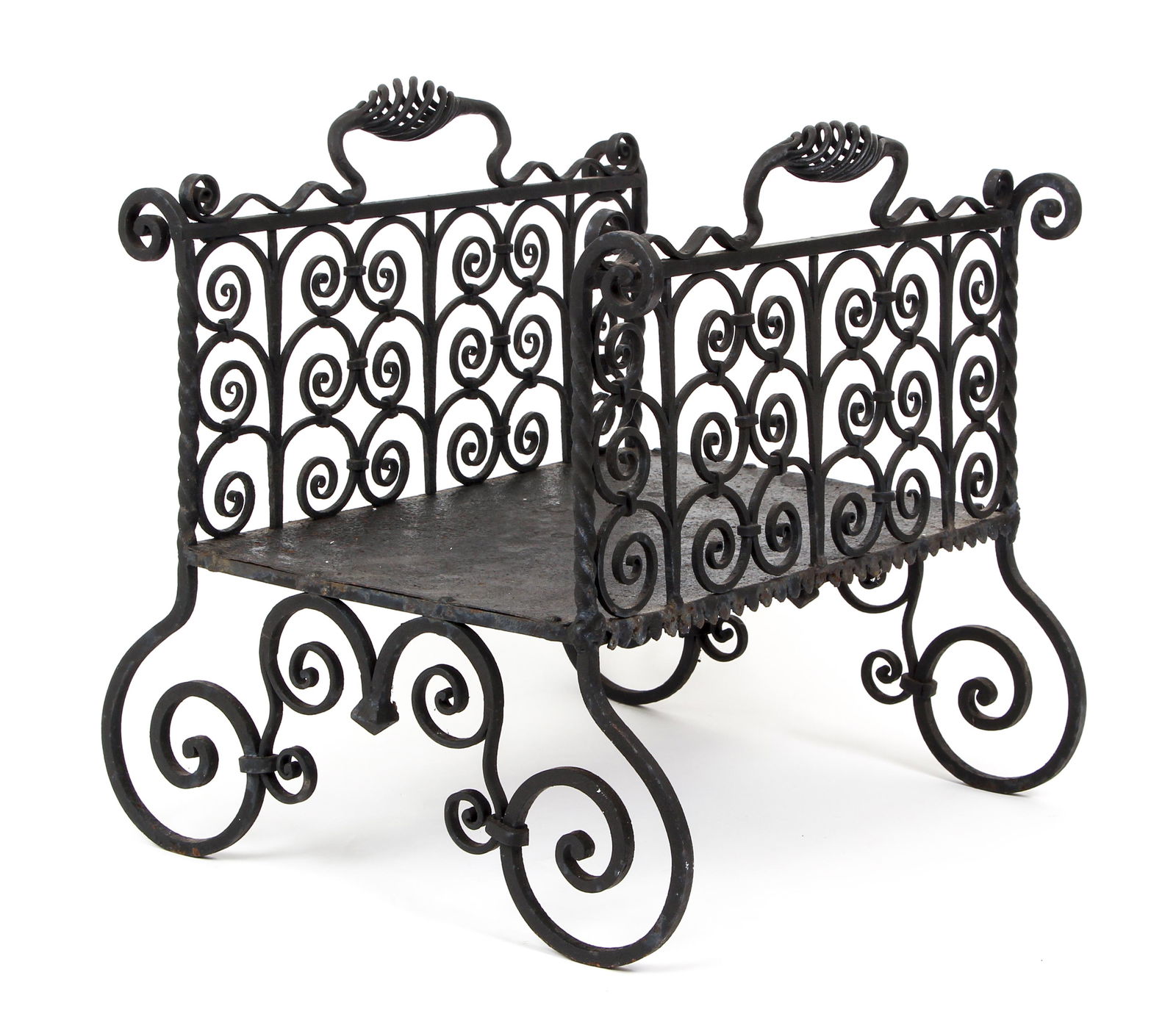 Antique Wrought Iron Log Holder (1 of 5)