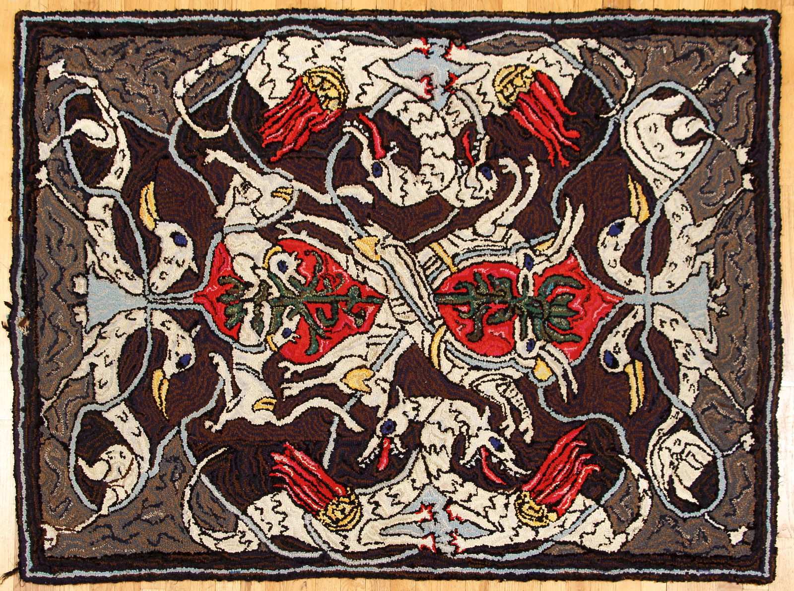 Rorschach Pattern Hooked Rug by Alice Black (1 of 4)