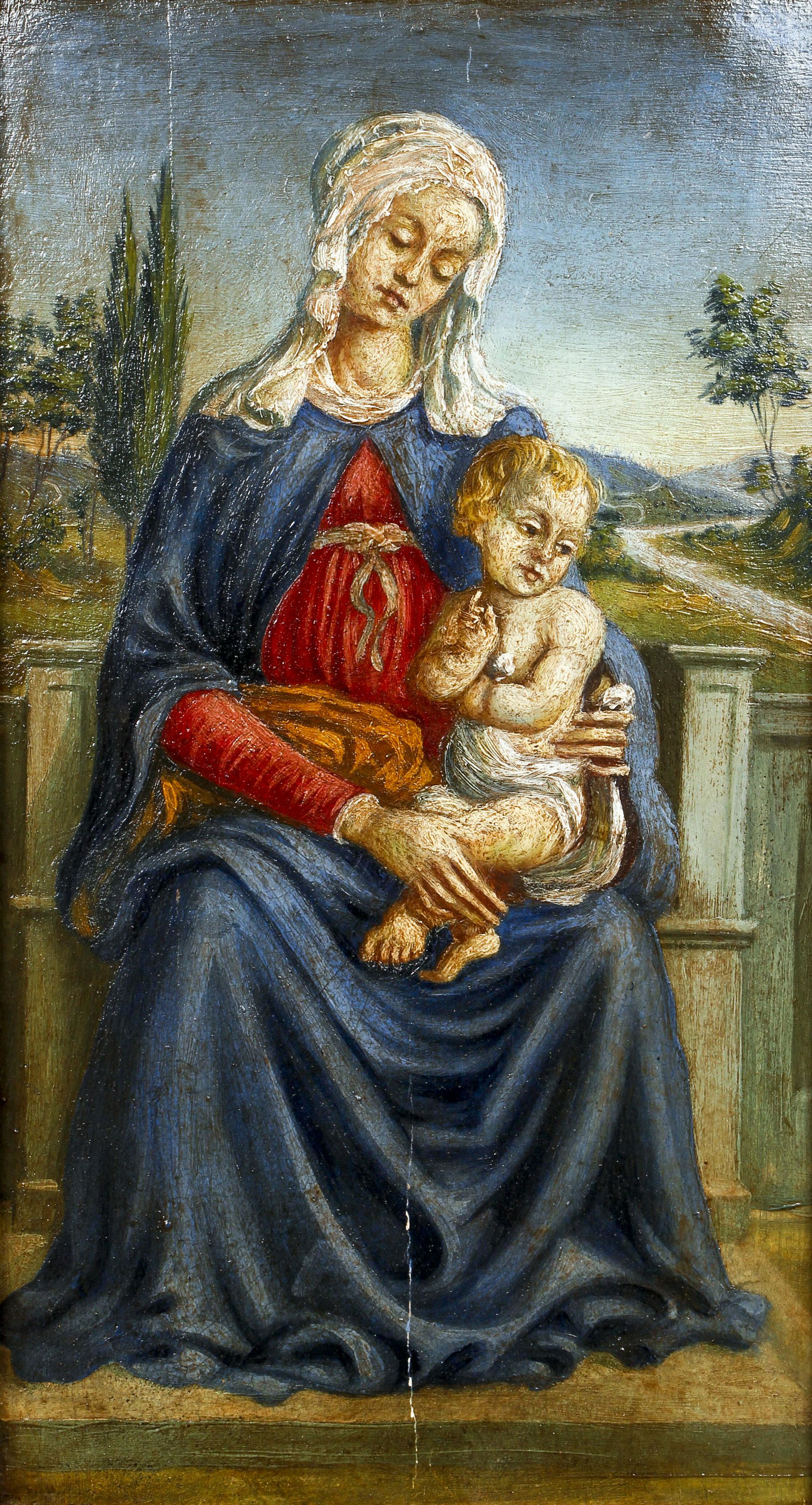 Florentine School Madonna Enthroned oil on panel (1 of 4)