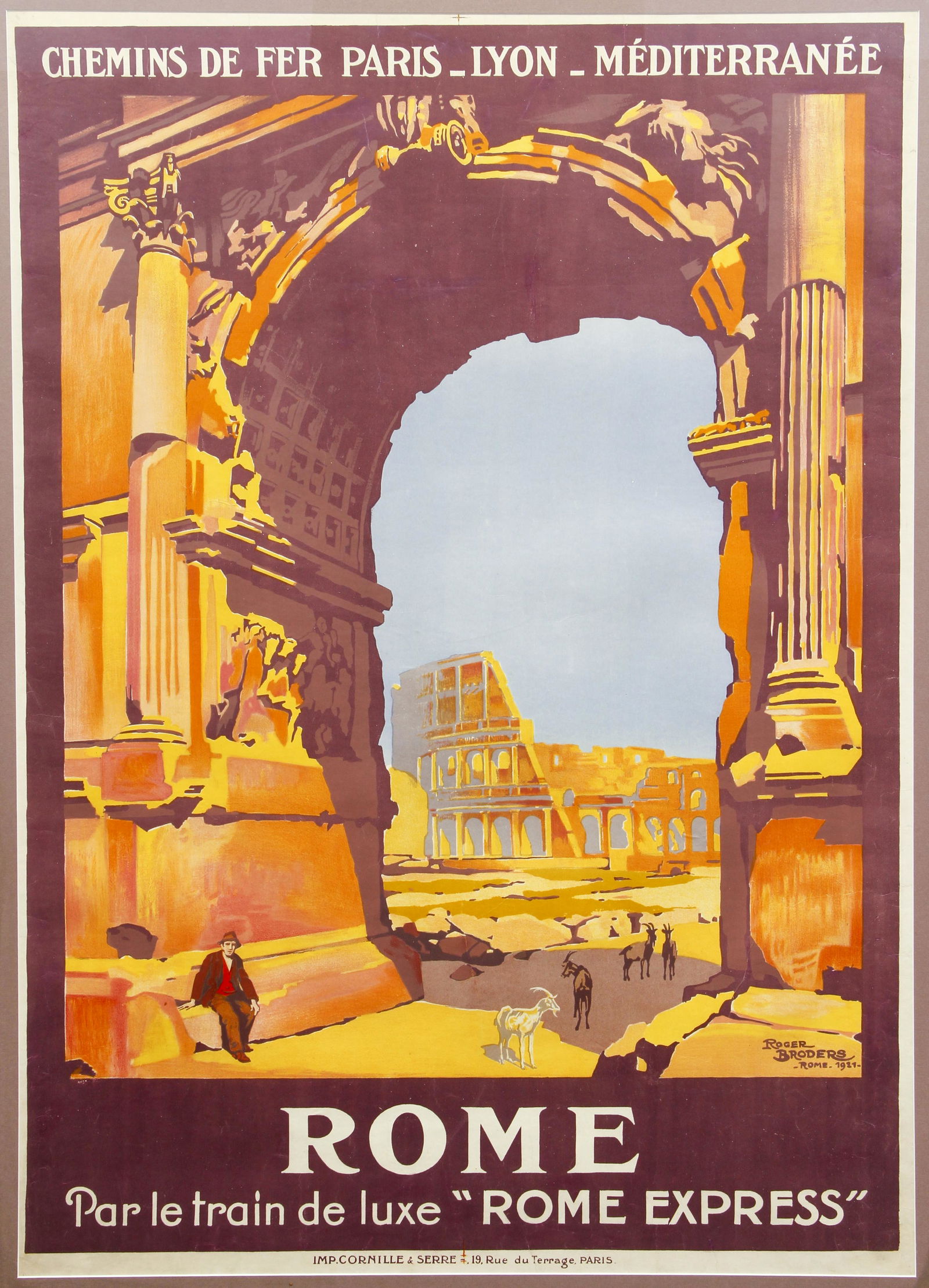 Roger Broders 1921 Rome poster for PLM (1 of 4)