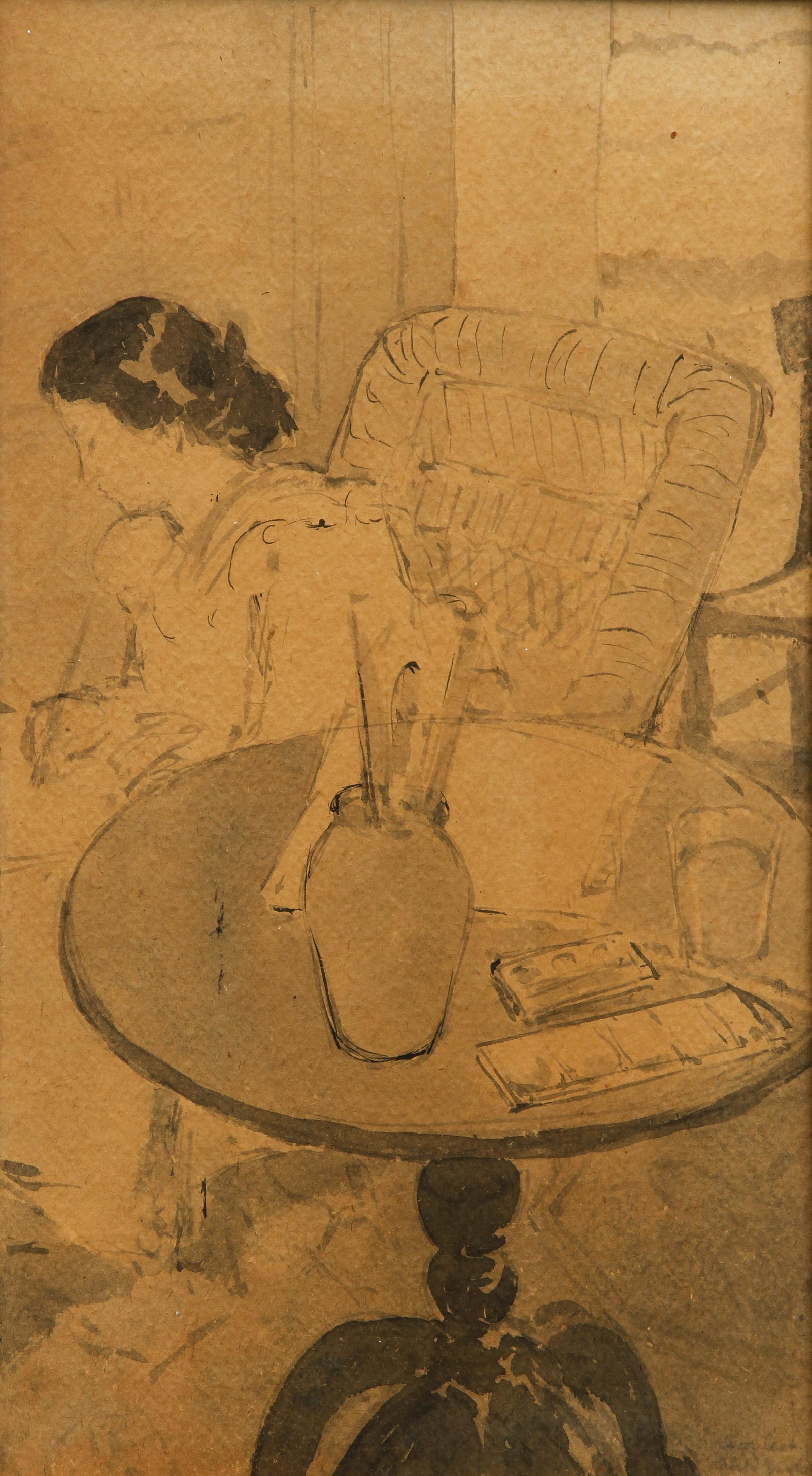 Elmer MacRae 1900 ink and wash drawing Constant Holley (1 of 4)