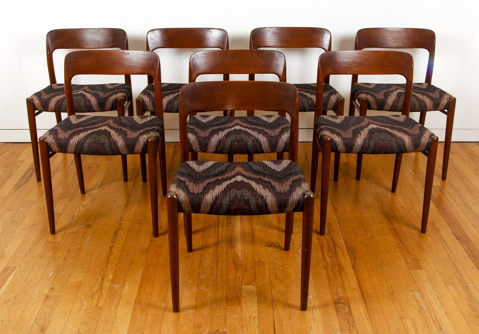 8 Mid Century Modern Upholstered Teak Chairs (1 of 6)