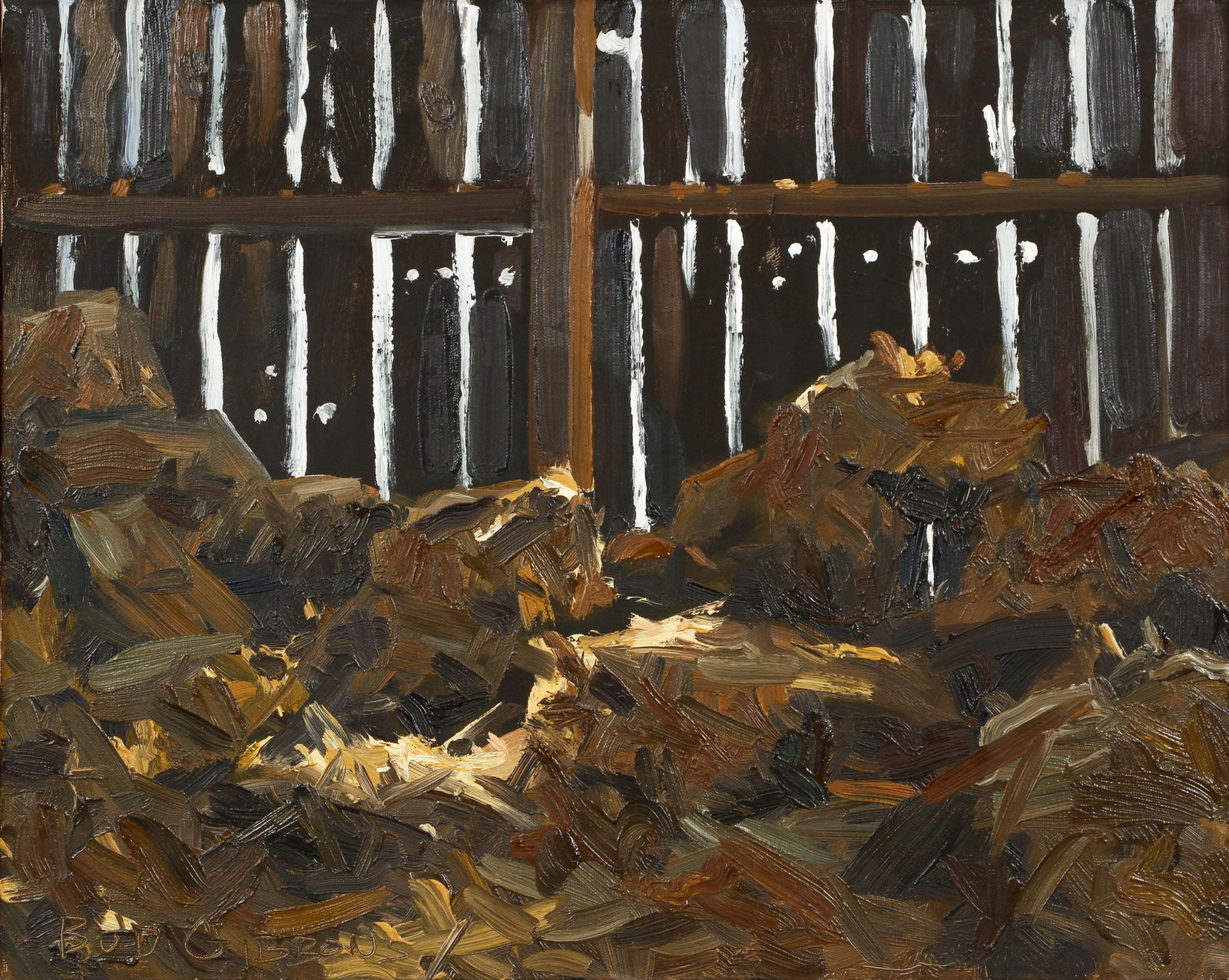 Bud Gibbons Oil on Canvas Dark Abstract (1 of 4)