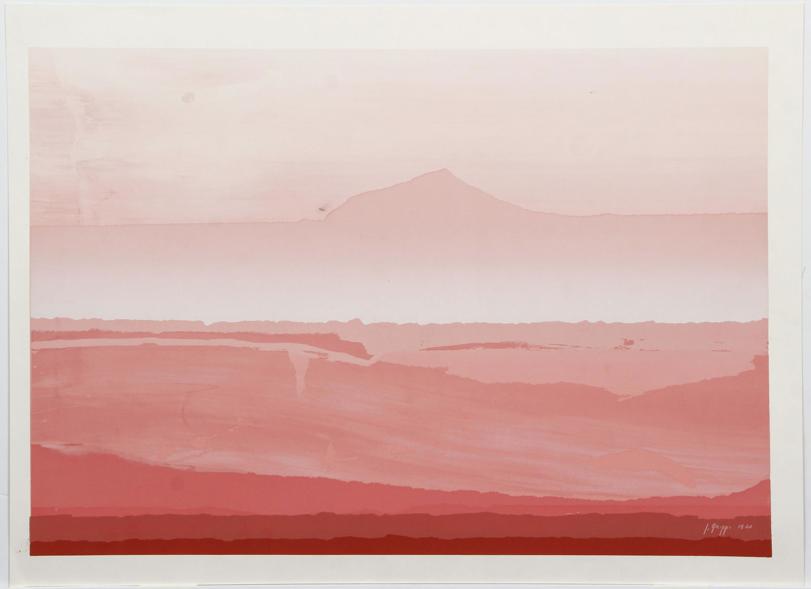 Joseph Grippi Pink Landscape 1970s Silkscreen Signed (1 of 4)