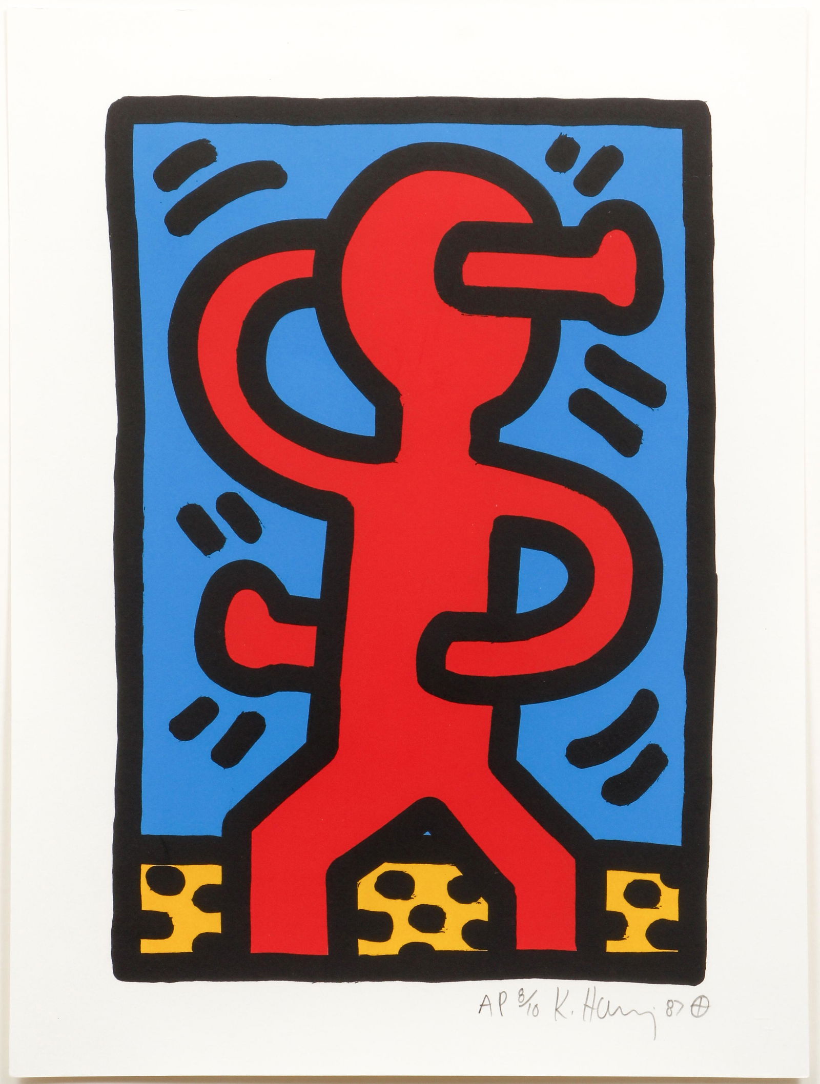 Keith Haring 1987 Untitled Lithograph Signed AP 8/10 (1 of 5)