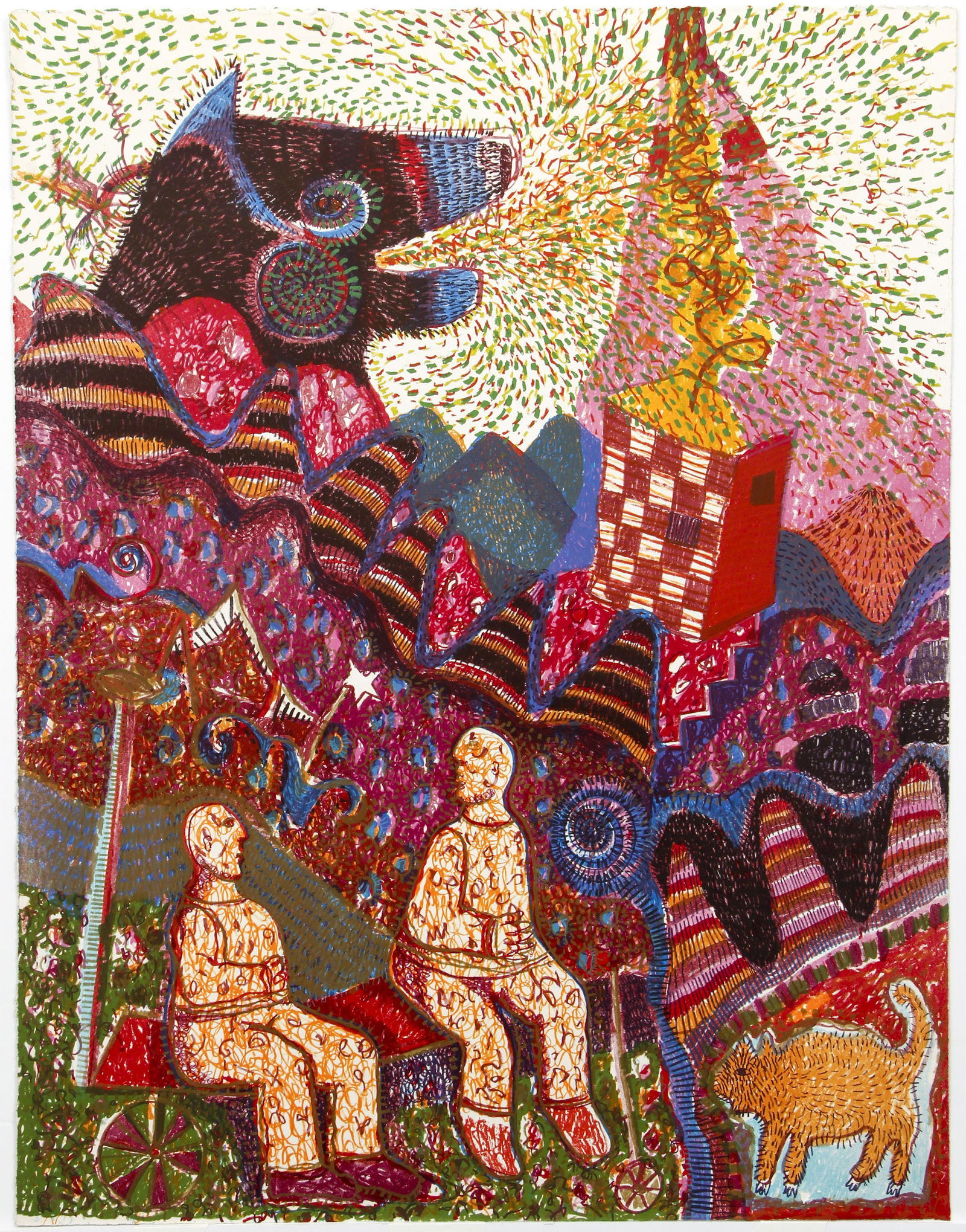 Marie Tuicillo Kelly Color Lithograph Men and Mountains (1 of 3)