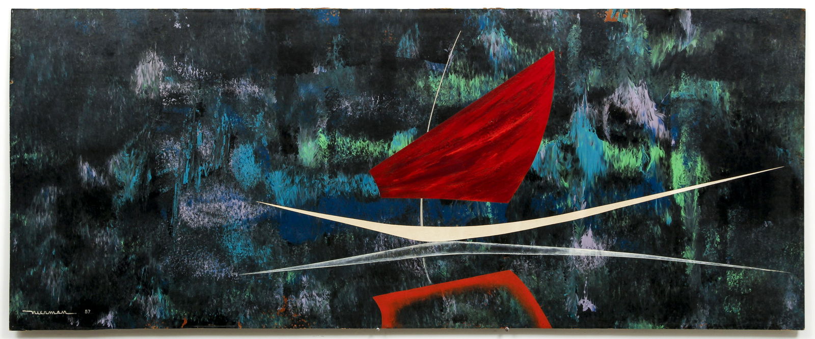 Leonardo Nierman Mid Century Abstract Acrylic Ptg (1 of 5)