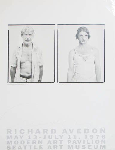 signed Richard Avedon poster 1976: Artist: Avedon, Richard (American 1923-2004) Title: Richard Avedon May 13-July 11, 1976 Modern Art Pavilion, Seattle Art Museum Date: 1976 Medium: poster Dimensions: 24.5 x 18.5 inches Edition