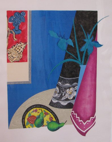 Ed Baynard Nottinghill Gate woodcut: Artist: Baynard, Ed (American, b.1940) Title: Nottinghill Gate Date: 1988 Medium: color lithograph, aquatint, woodcut Dimensions: 26 x 20.5 inches Edition: 10 of 60 Description: