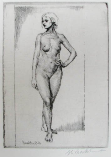 Three Gerald Brockhurst etchings: Artist: Brockhurst, Gerald (British, 1890-1978) Title: Marquett; Amanda No. 1; Ursula Date: 1925; 1920; 1926 Medium: etching Dimensions: 8.5 x 6.75 inches; 3.5 x 2.3 inches; 5.5 x 4.25 inches