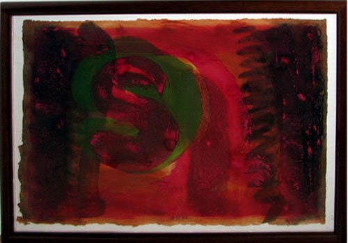 Howard Hodgkin Etching and Aquatint: Artist: Hodgkin, Sir Howard (British, born 1932) Title: Red Listening Ear Date: 1986 Medium: color etching with aquatint and carborundum Dimensions: 18.75 x 25.3 inches Edition: numbered<