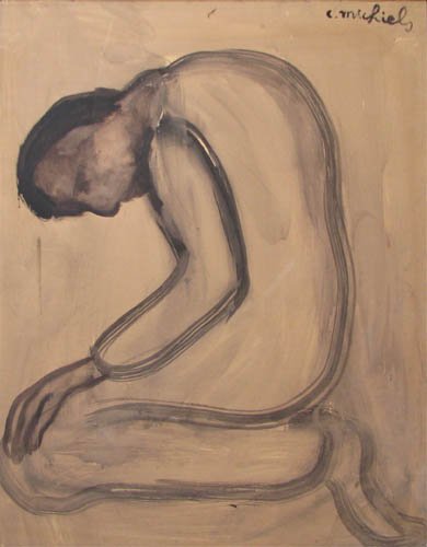 Chris Michiels large drawing Kneeling Figure