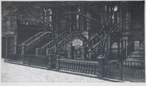 Frederick Mershimer mezzotint Still Night: Artist: Mershimer, Frederick (American, b. 1945) Title: Still Night Date: 1989 Medium: mezzotint Dimensions: 13.75 x 21.75 inches Edition Number: 87/90 Signature: Pencil signed and nu