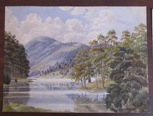 British watercolors of India, Dehli, Lake Oatanund: Artist:British Watercolor School possibly Lieutenant-Colonel John Johnson (British 1770-1846) who toured India extensively as a British Officer making watercolors Title:Kirbal Kutak Dehli, The Lake Oo