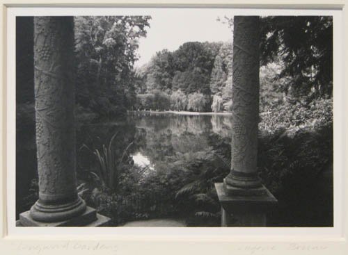 Lugene Bruno photo of Longwood Gardens: Artist:Bruno, Lugene (Contemporary American) Title:Longwood Gardens Medium:silver print photograph Dimensions:3.5 x 5 inches Signature: signed and titled on the mat and signed on the margin of the pri