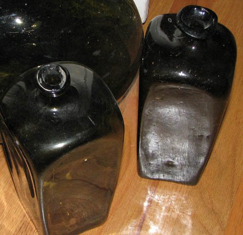 6 Antique Brown Glass Bottles - 2