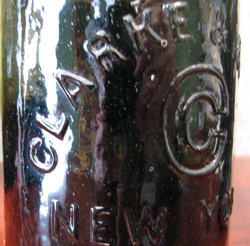 6 Antique Brown Glass Bottles - 5