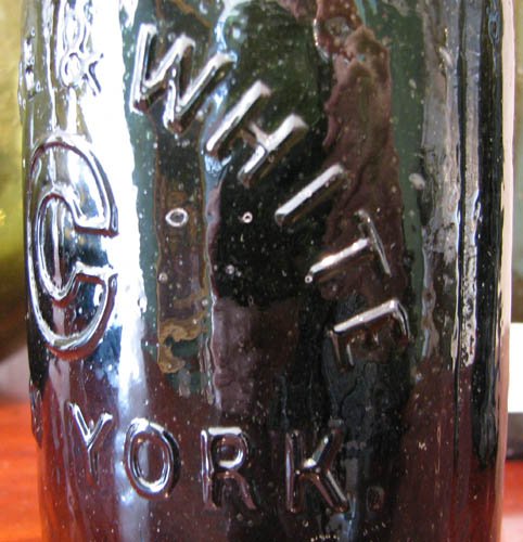 6 Antique Brown Glass Bottles - 6
