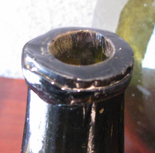 6 Antique Brown Glass Bottles - 7