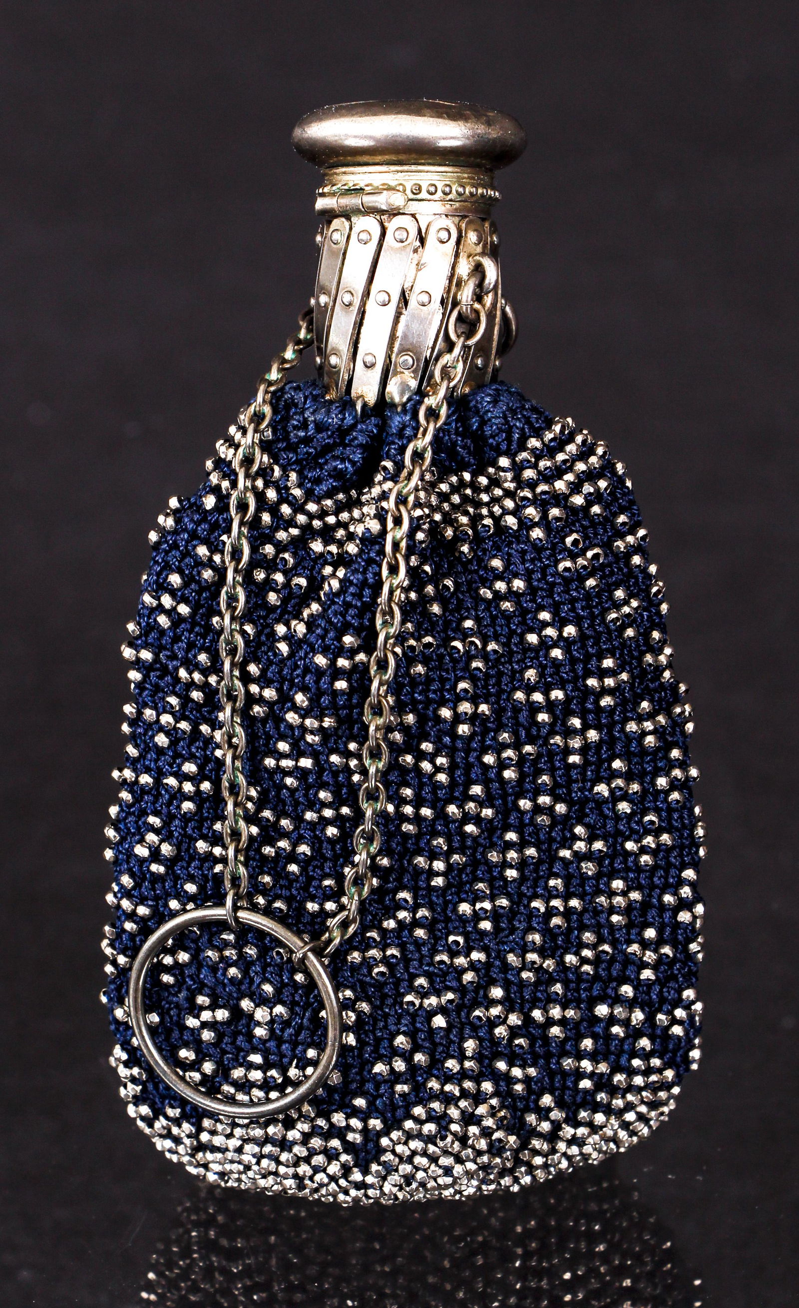 Antique Silver Beaded Beggars Purse (1 of 4)