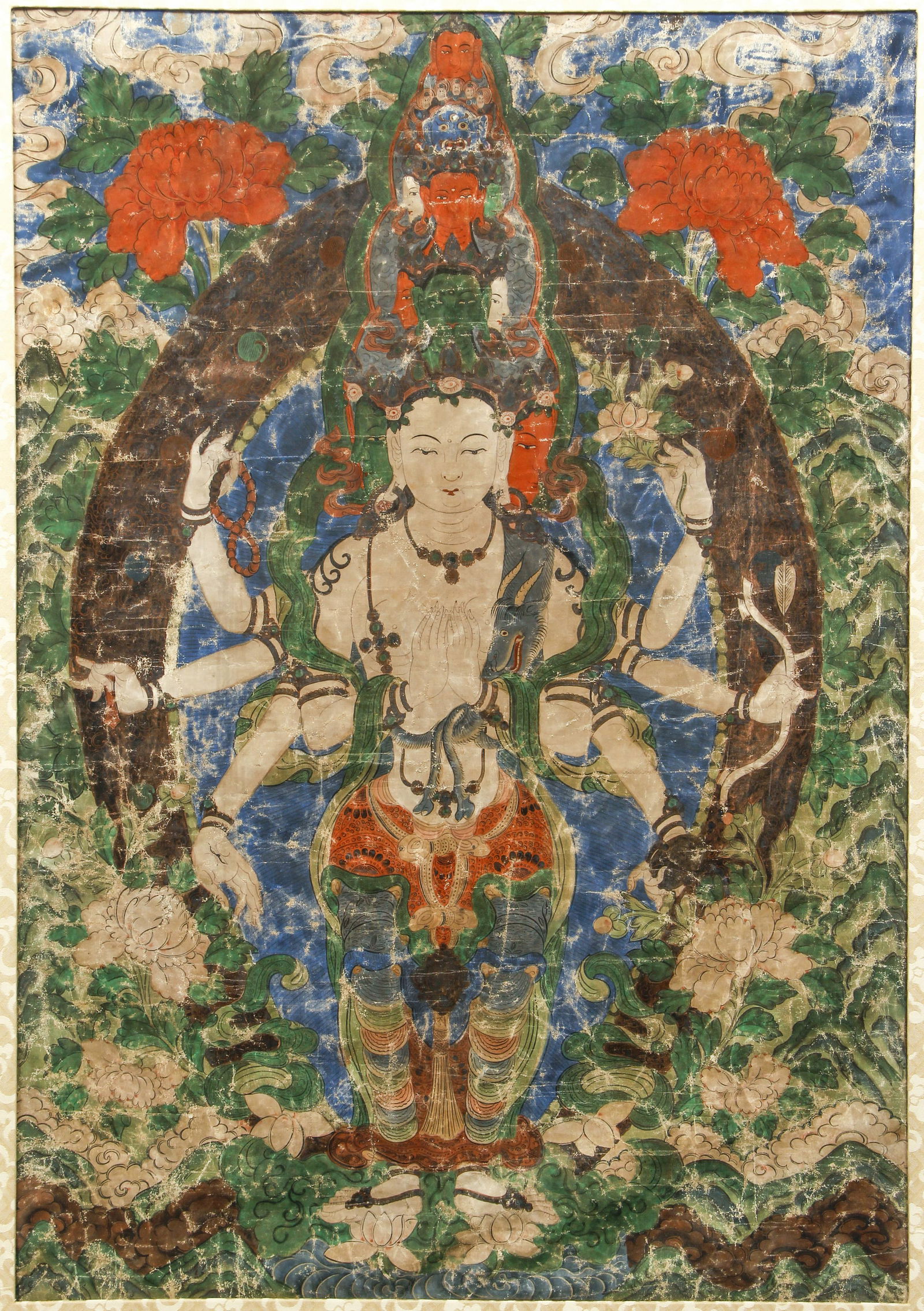 Sino Tibetan Thangka of Deity Avalokiteshvara (1 of 4)