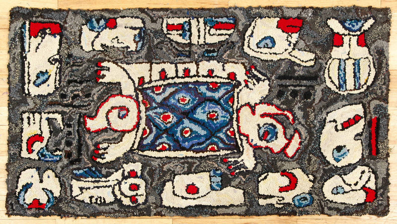 Alice Black Strange Creatures Hooked Rug (1 of 3)