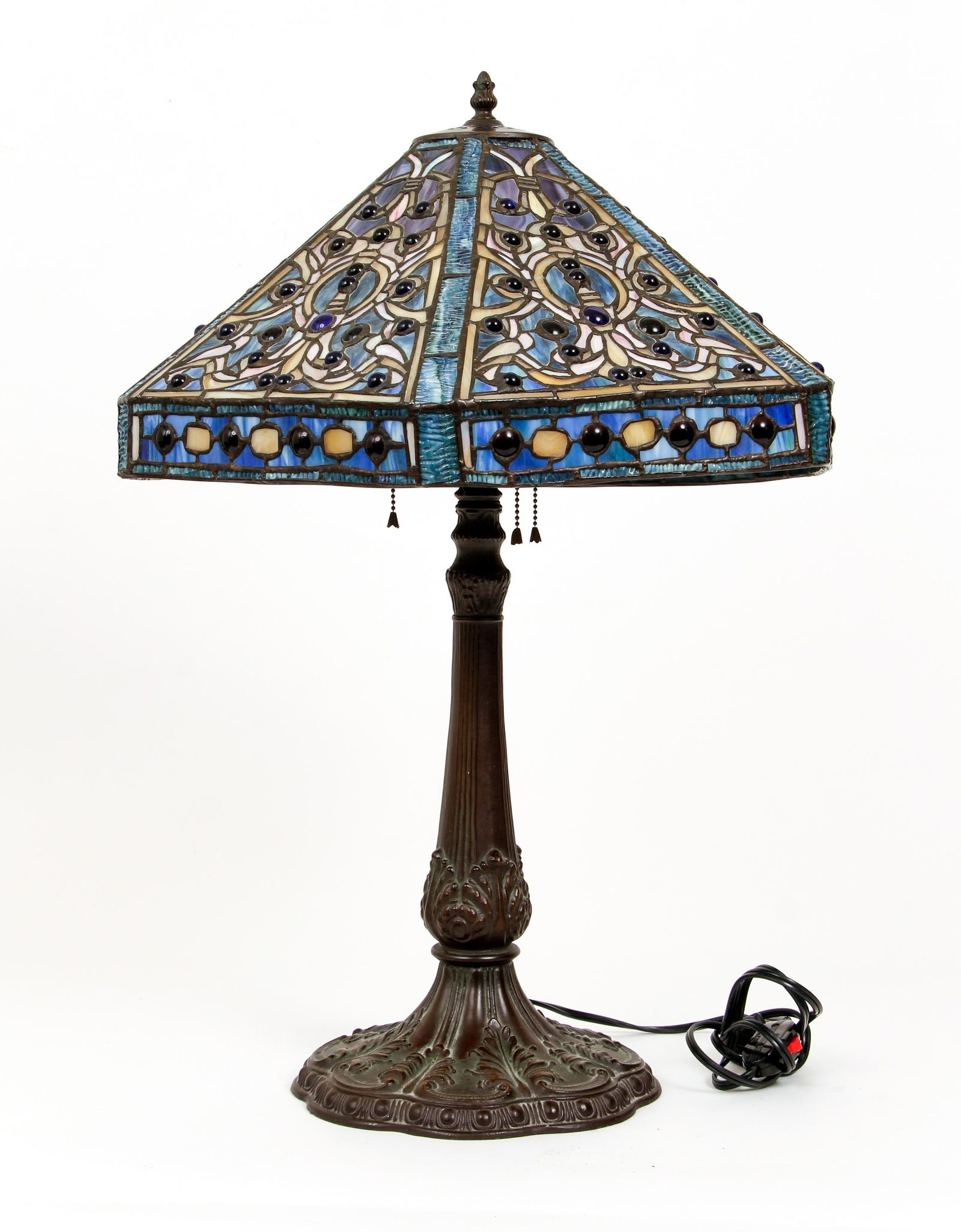 Arts and Crafts Style Stained Glass Shade and Lamp (1 of 5)