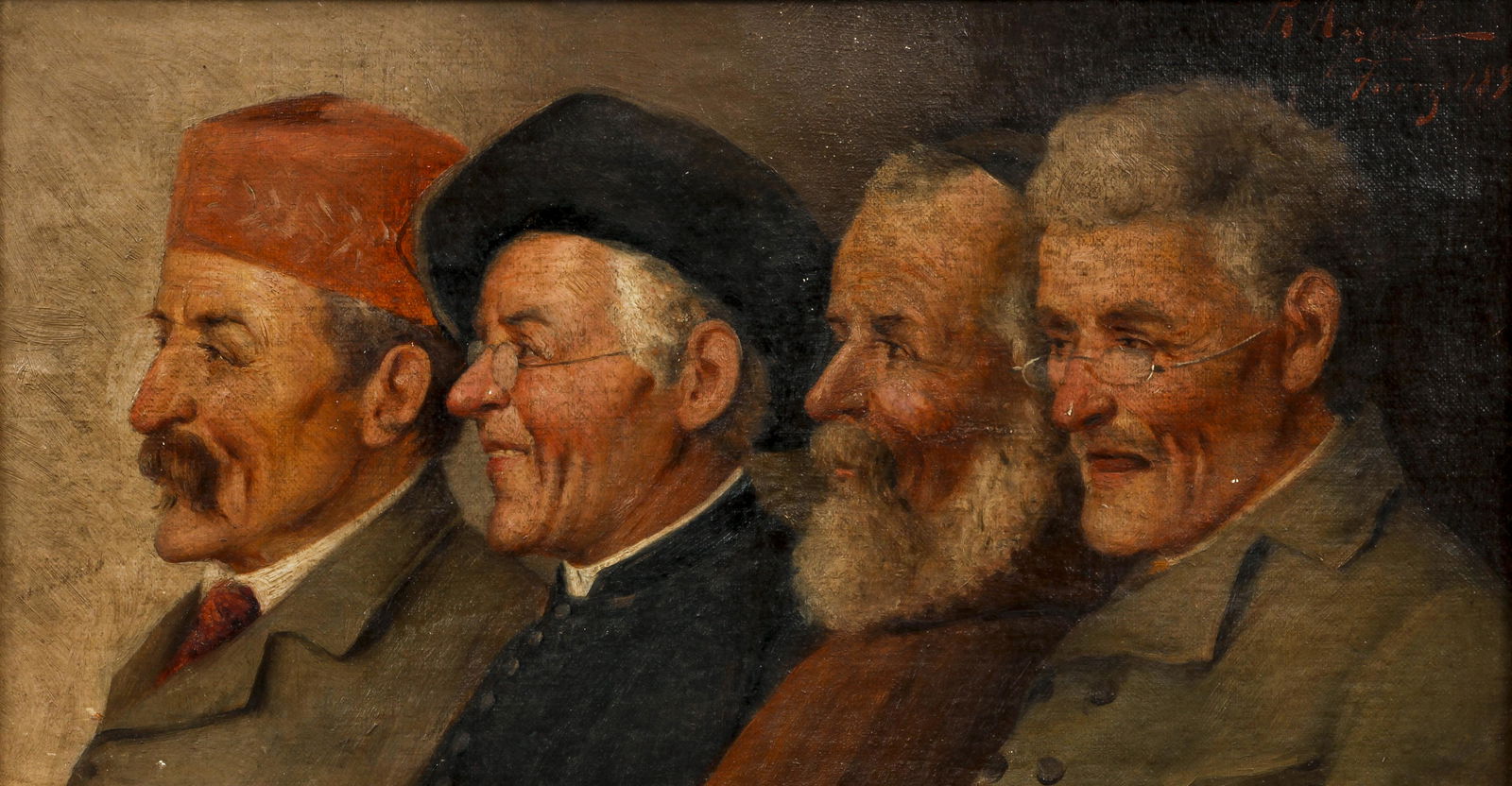 Rodolfo Agresti Four Gentlemen Oil on Canvas (1 of 4)