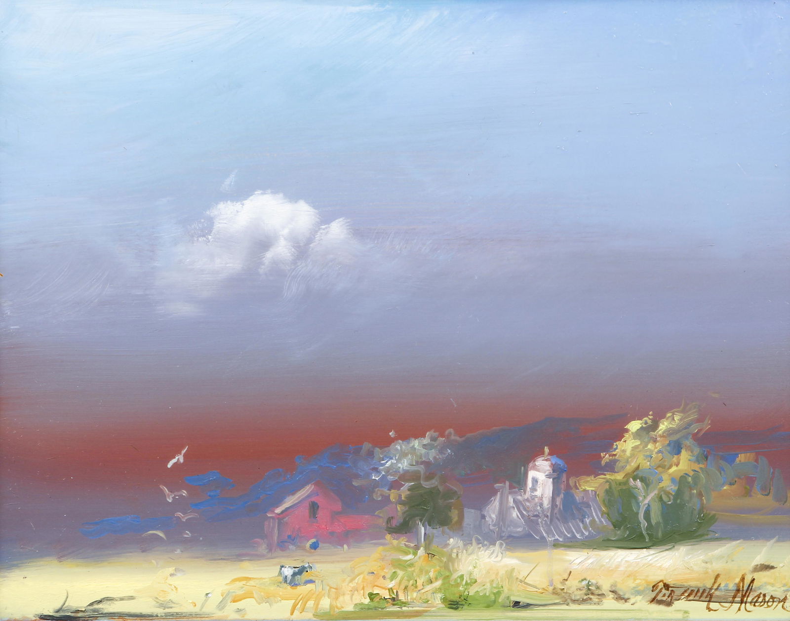 Frank Mason Oil on Panel Sunset on the Farm (1 of 5)