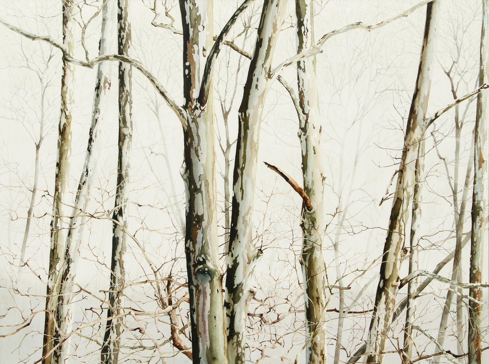 Charles Pitcher Ten Mile Stand Watercolor Ptg (1 of 4)