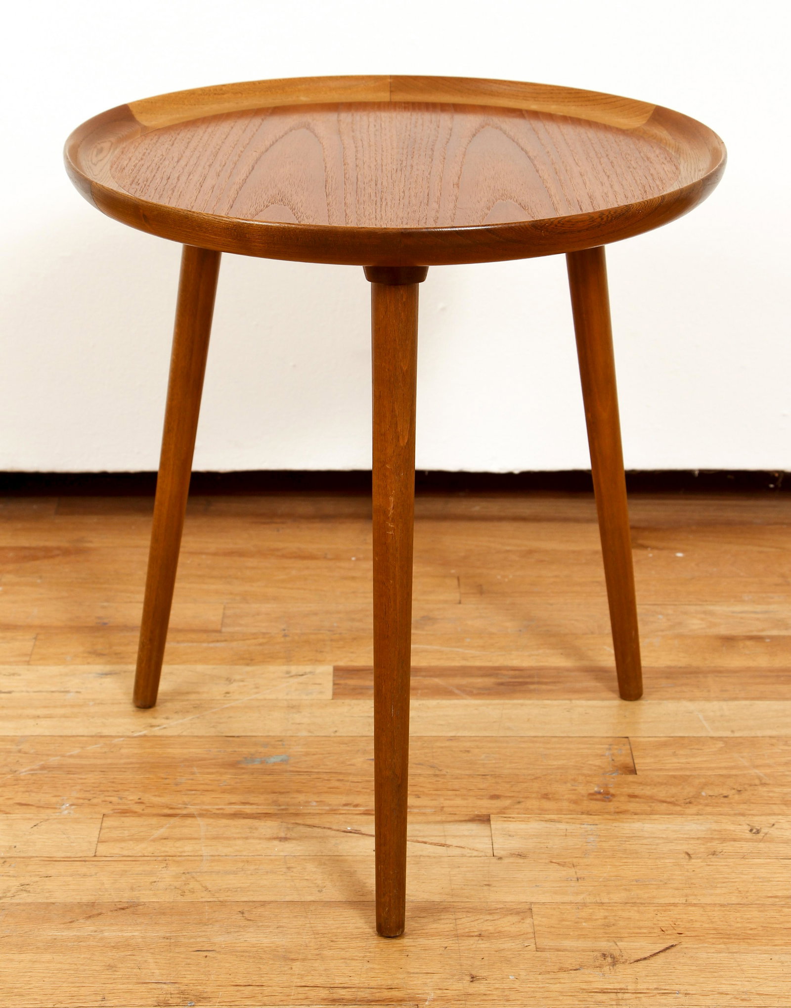 Mid Century Danish Three Legged Teak Side Table (1 of 5)