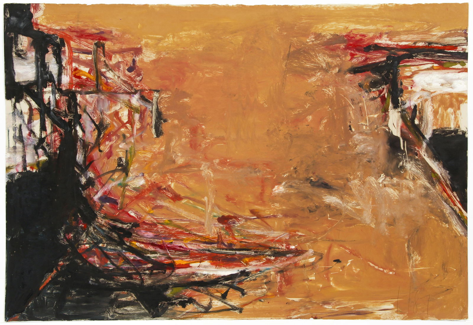 Tom Lieber 1987 painting on paper W-2 (1 of 3)