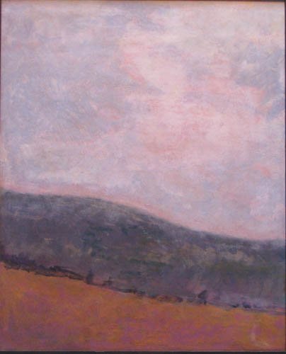 William S. Robinson Gloucester Homestead painting: Artist: Robinson, William S. (American 1861-1945) Title: The Homestead in Gloucester, (Quiet Landscape) Medium: oil on board Dimensions: 25.5 x 20.75 inches Signature: signed lower left Wm. S. Robin