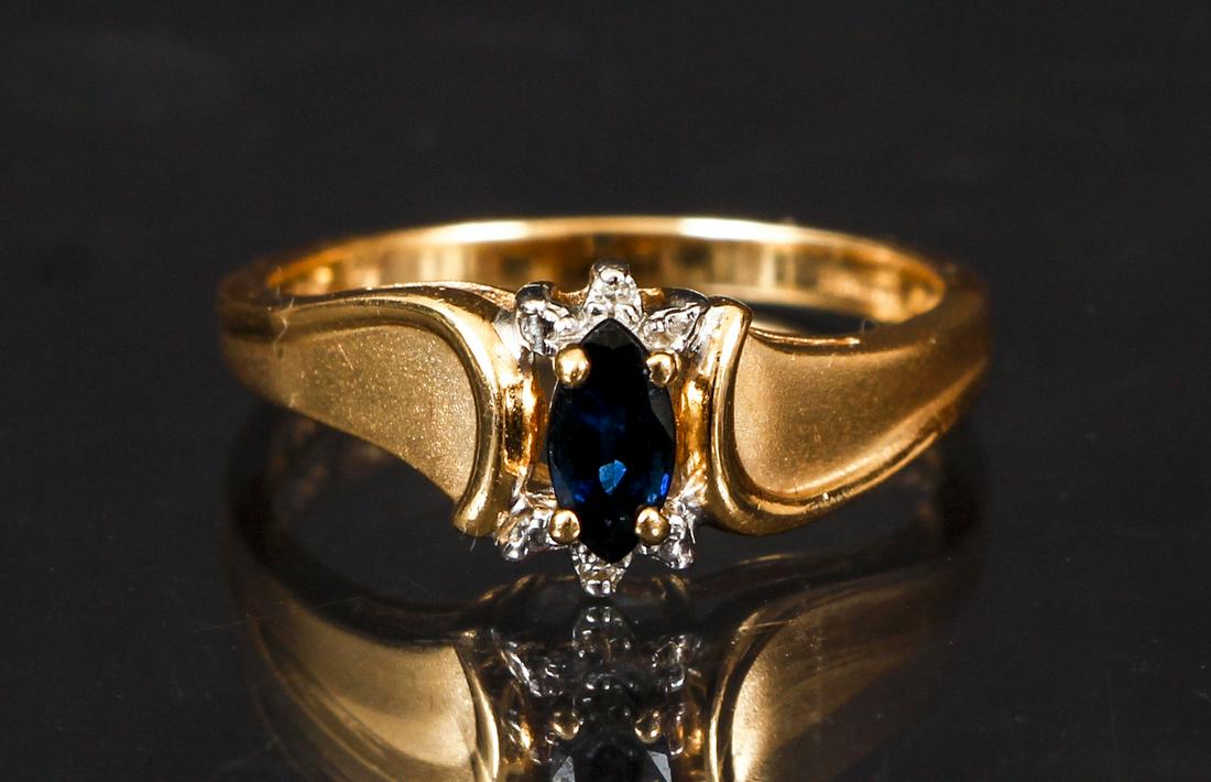 14K Sapphire Diamond Ring (1 of 6)