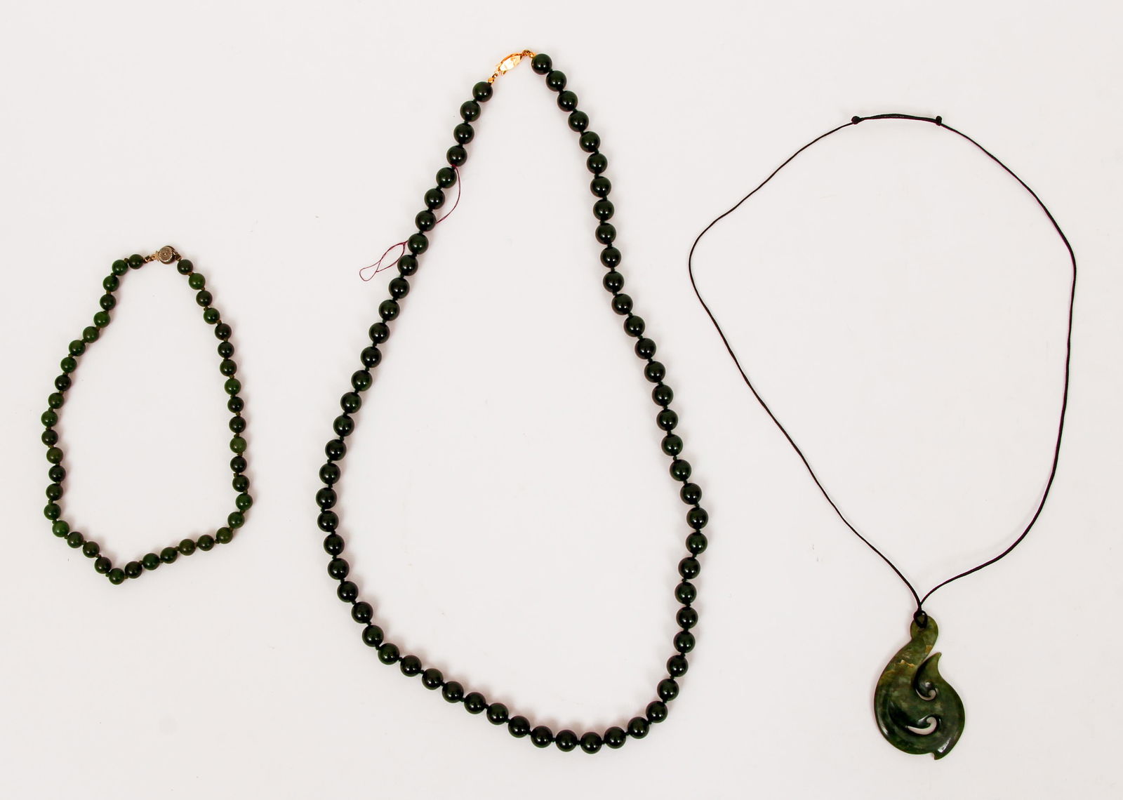 3 pieces of Spinach Jade Jewelry (1 of 7)