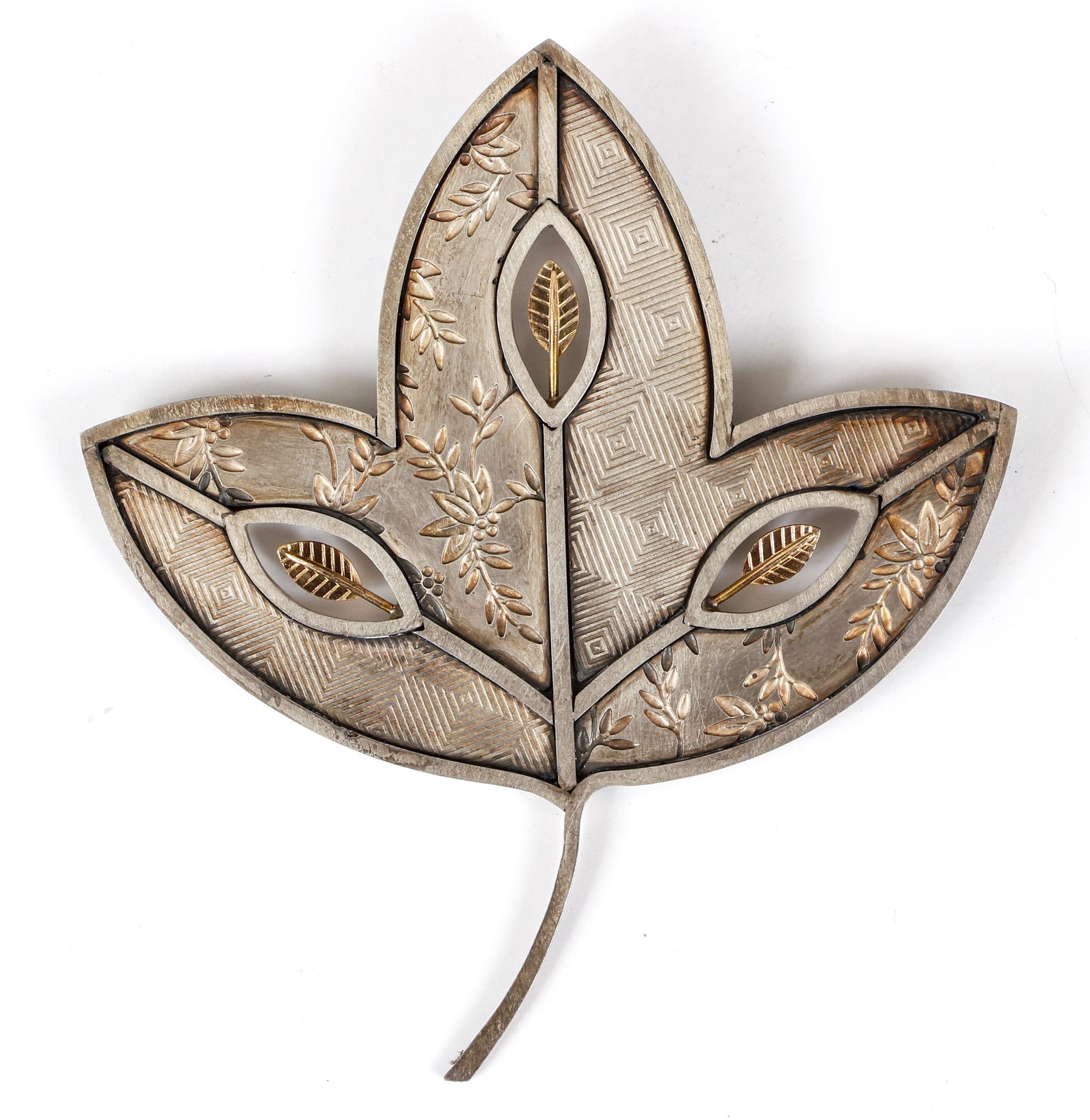 Karen Krieger 14K Sterling Leaf Pin (1 of 4)