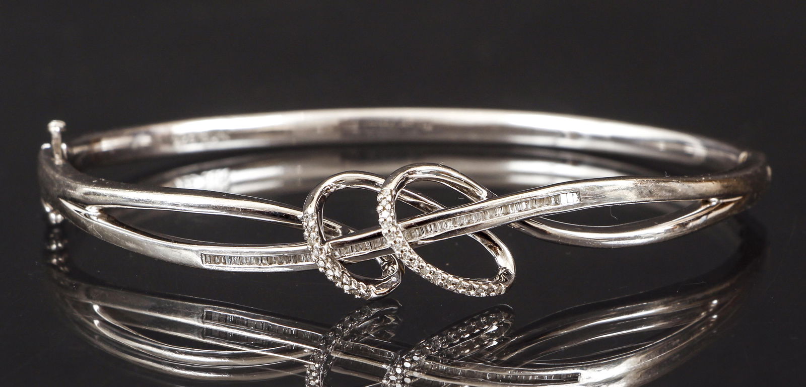 Sterling Silver Diamond Bangle Bracelet (1 of 6)