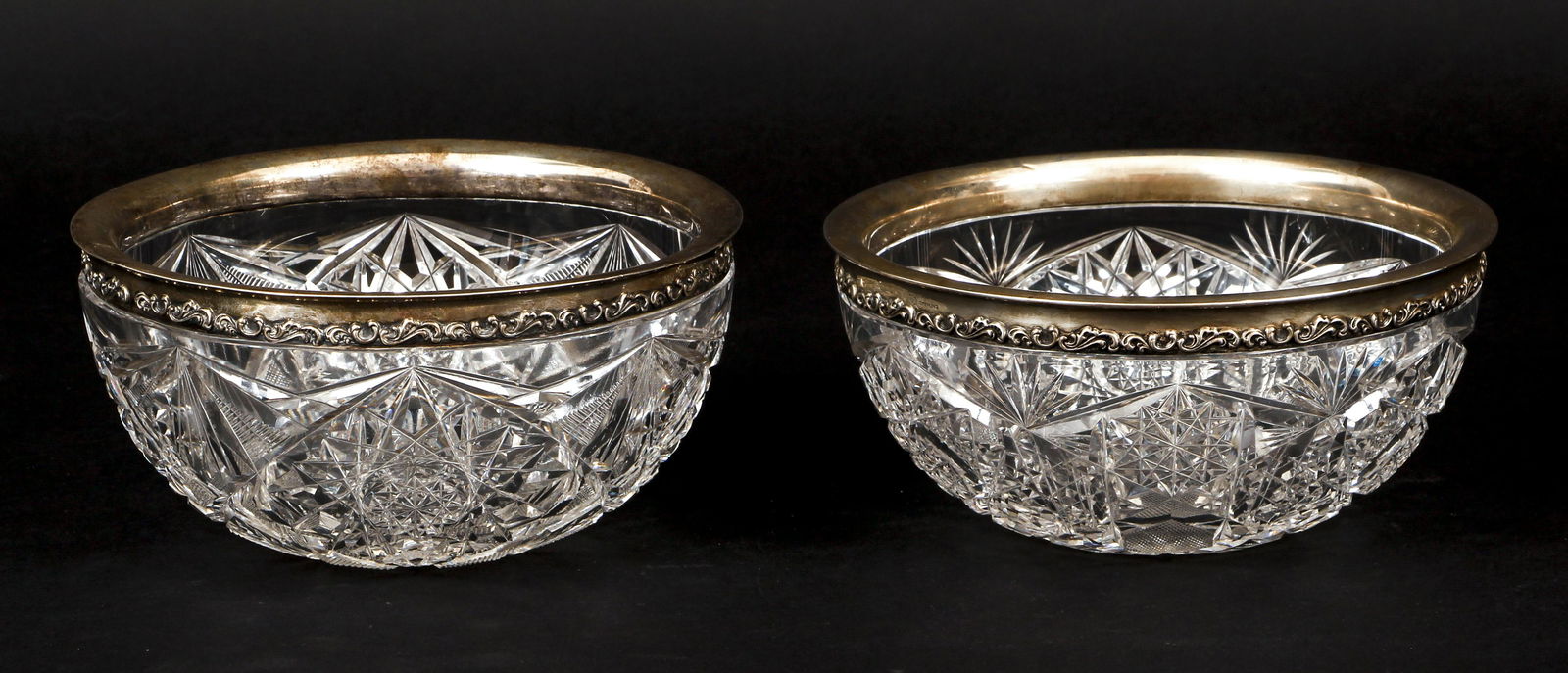 2 American Cut Crystal Bowls with Sterling Rims (1 of 7)