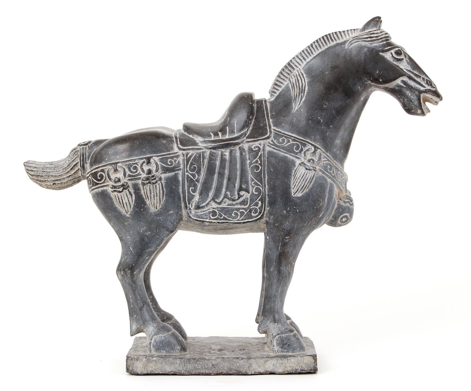 Chinese Grey Stone Imperial Palace Horse (1 of 3)