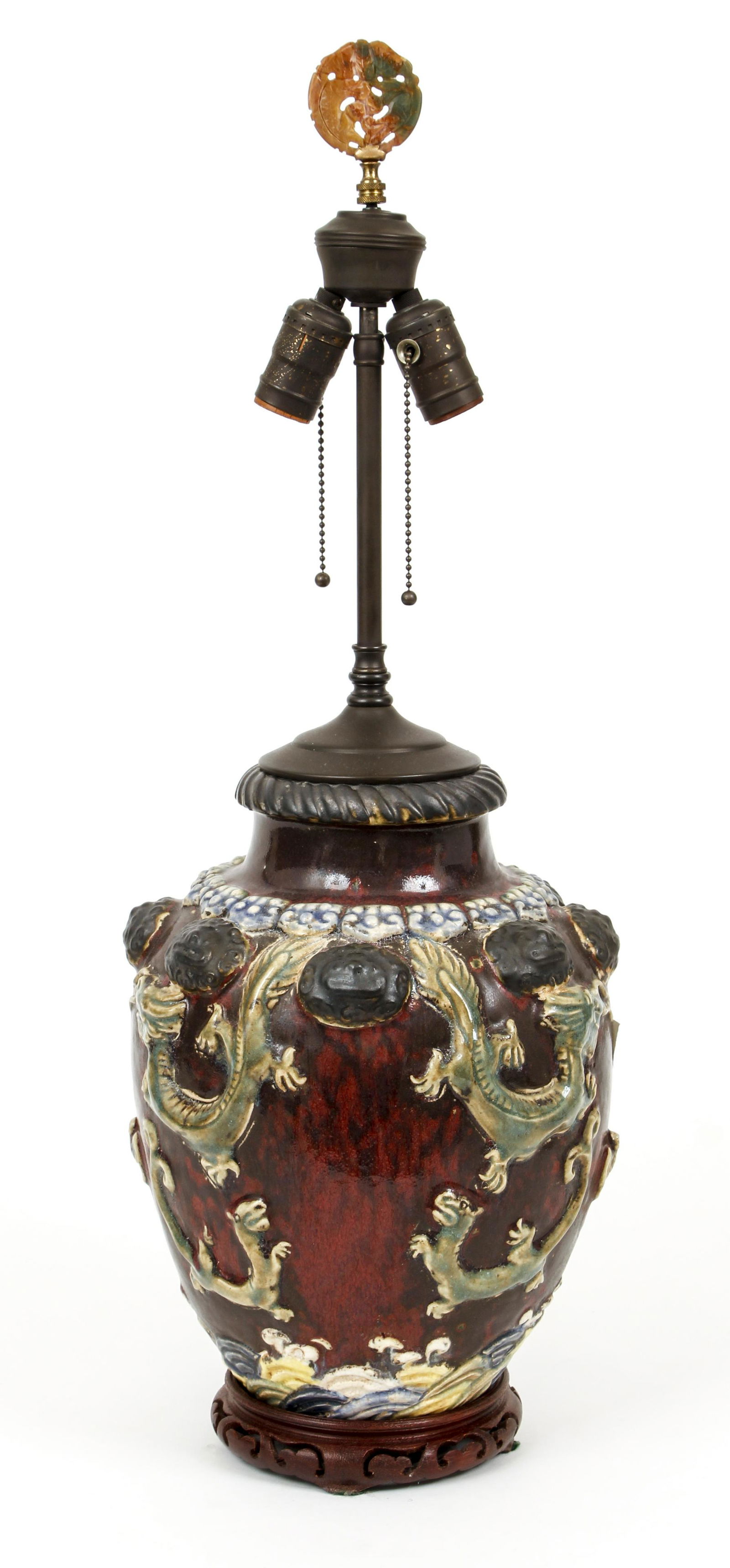 Chinese Dragon Ceramic Vase Lamp (1 of 5)
