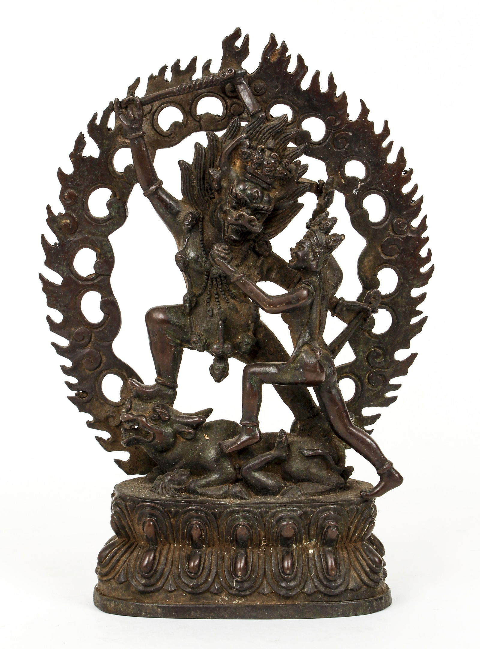 Tibetan Bronze Fierce Deity and Human (1 of 6)