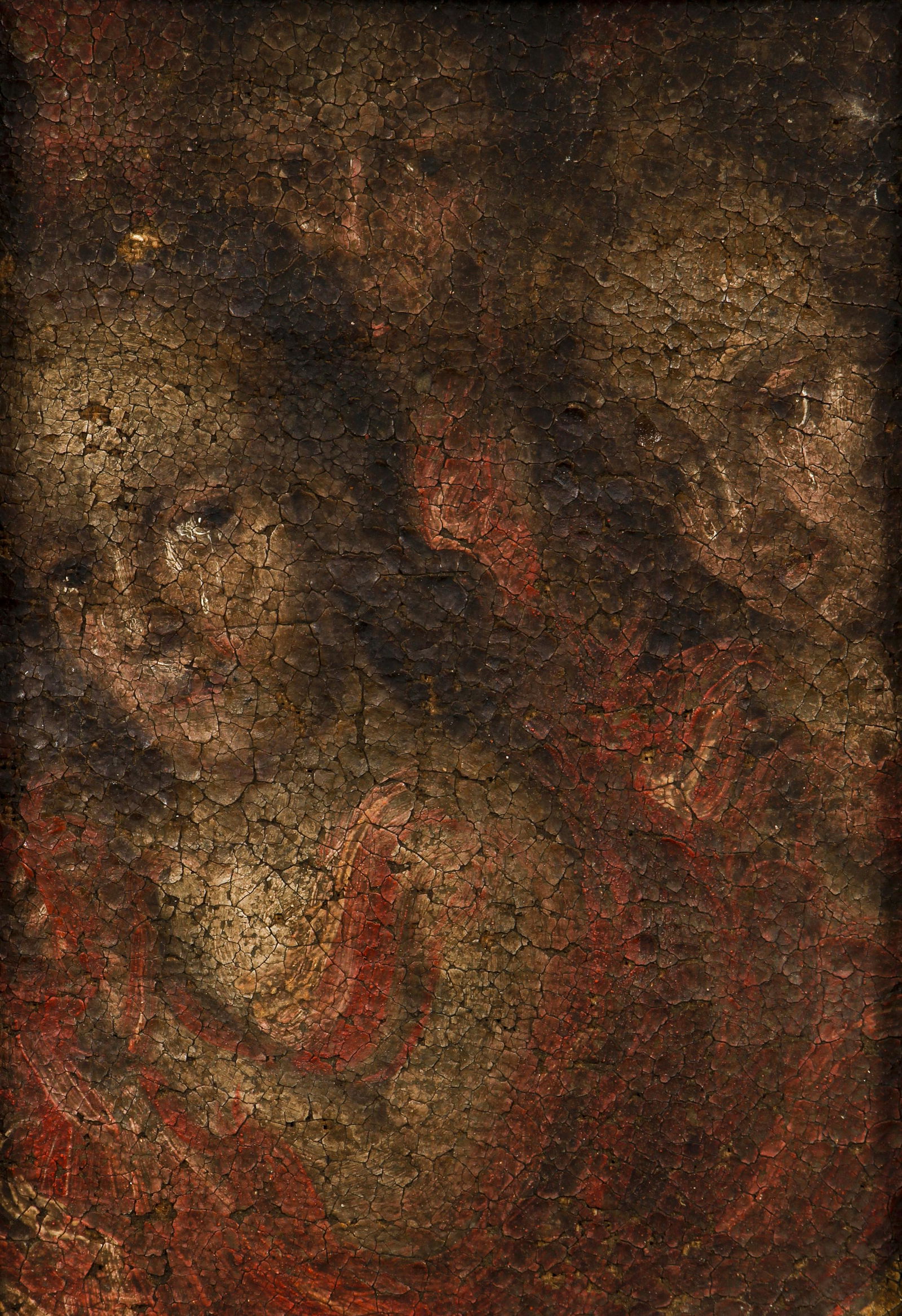 Fragment of 18th Century Mexican Religious Painting (1 of 3)