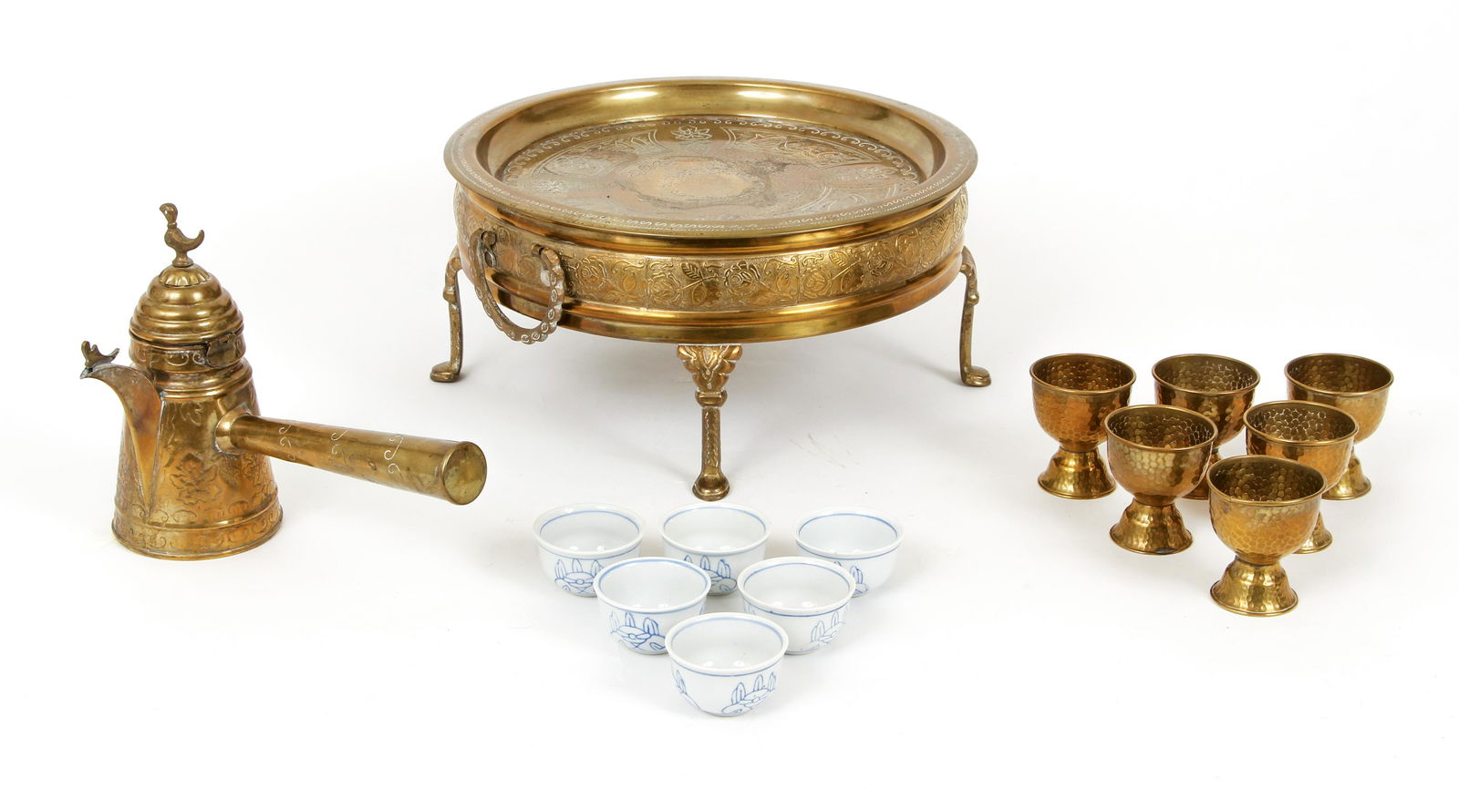 Turkish Brass Coffee Set 14 pc (1 of 14)