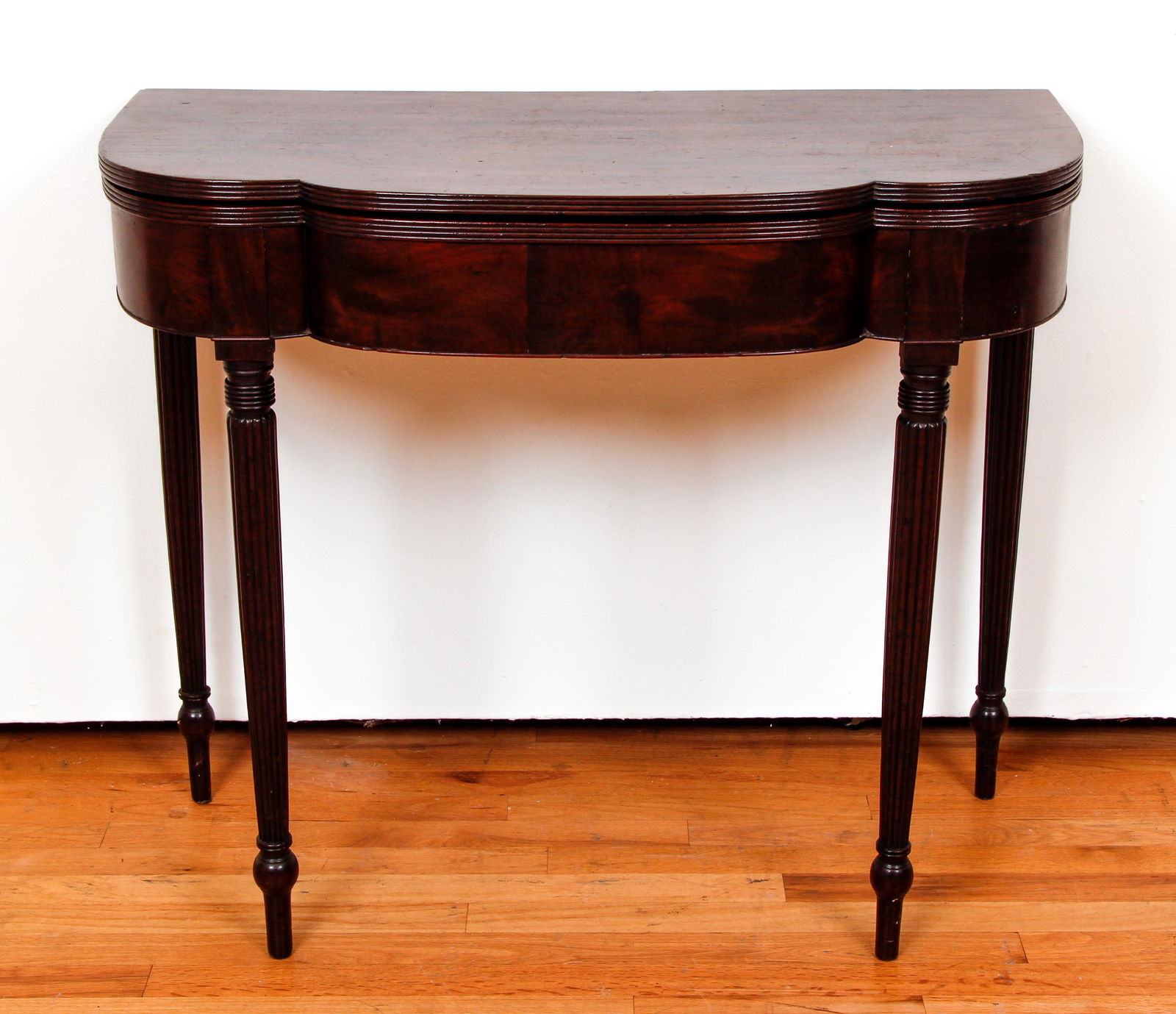 Wood Folding Top Demilune Game Table 19th century (1 of 7)