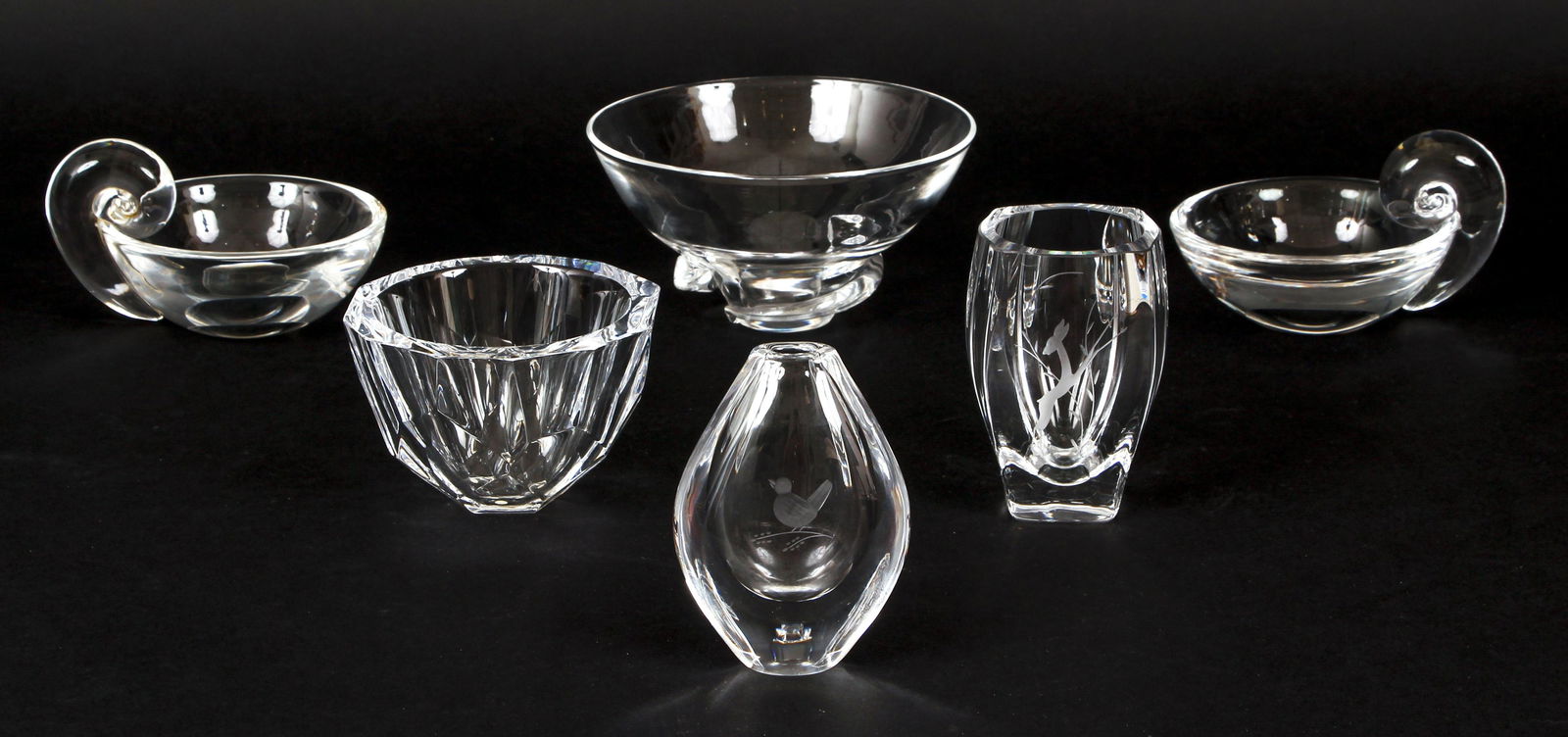 6 piece Lot of Steuben Orrefors Glass Vases and Bowls (1 of 13)